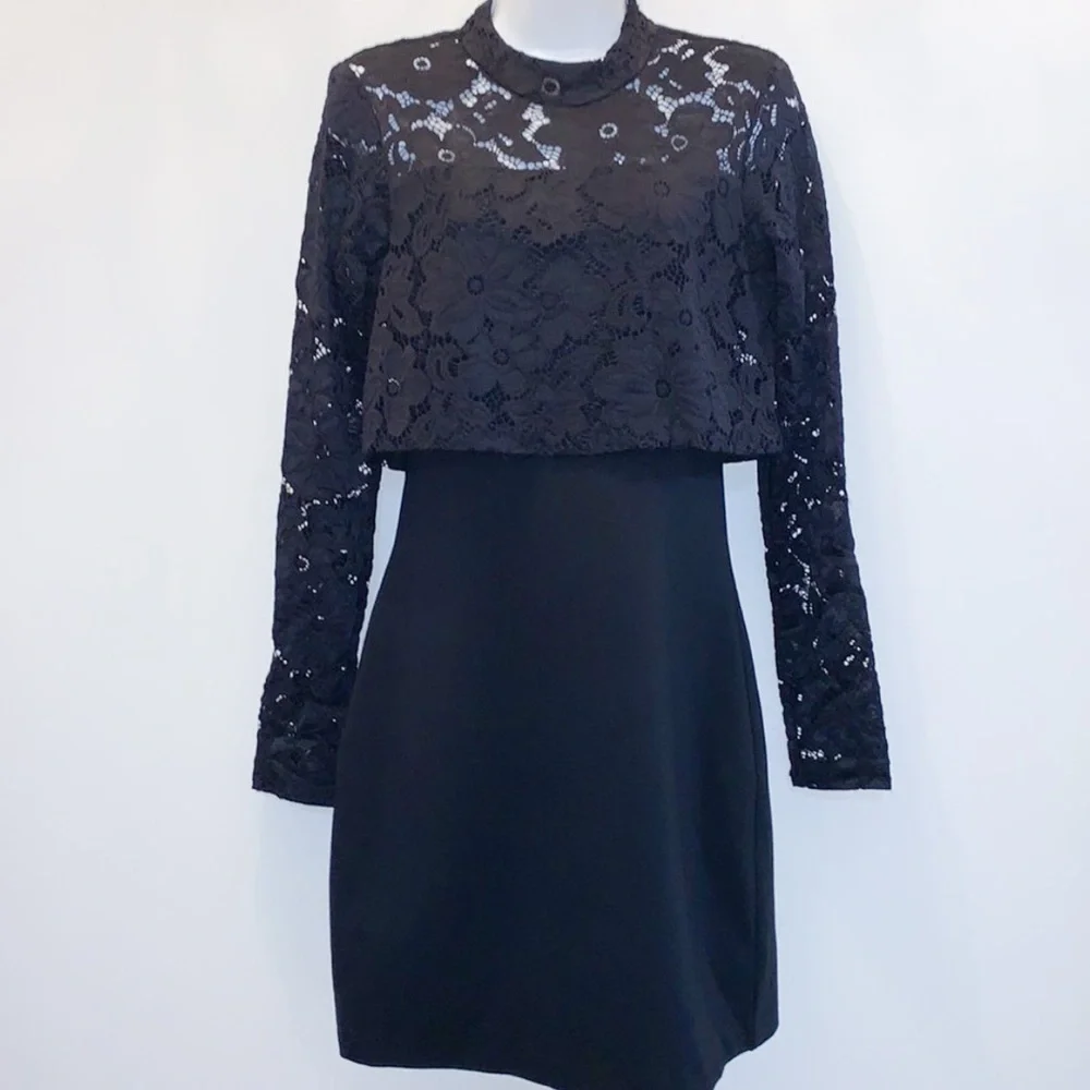 Parker lace black dress